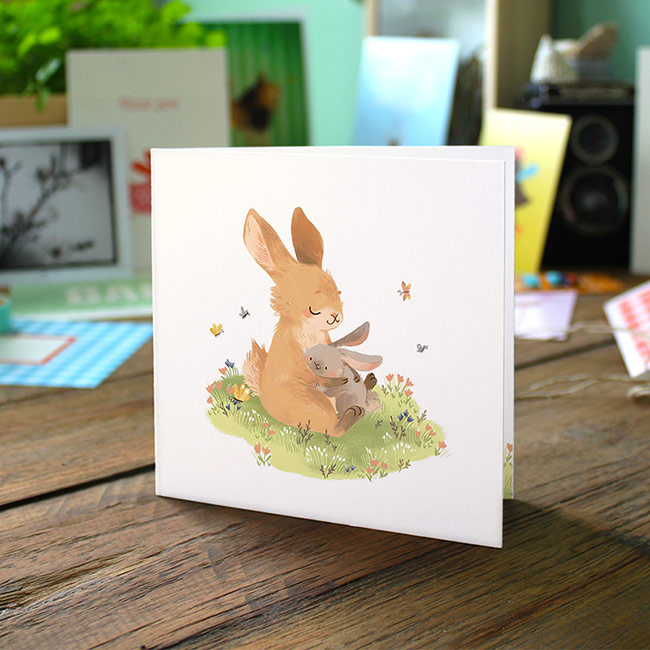 Gevouwen geboortekaartje van Studio Draak