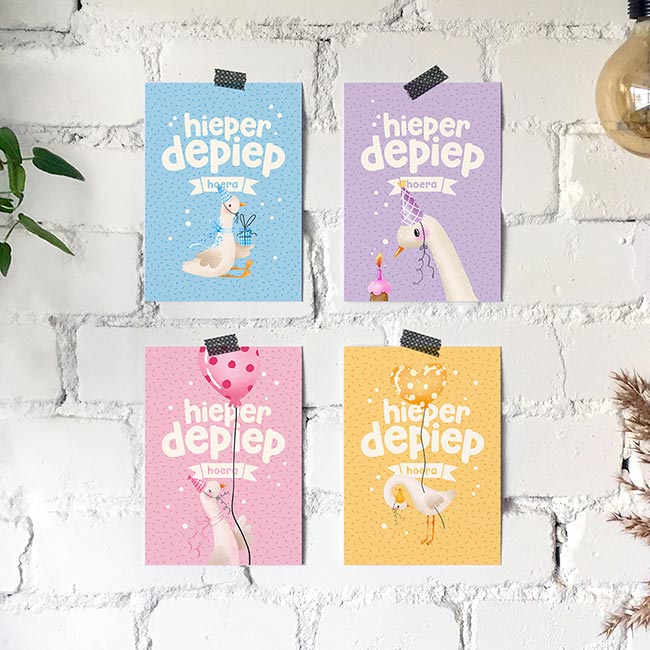 Set met 4 kaarten Studio Draak